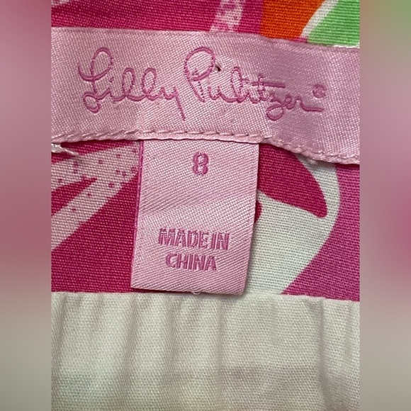 Lilly Pulitzer Pink and Green Floral Patchwork Skirt Size 8‎ - Picture 8 of 11